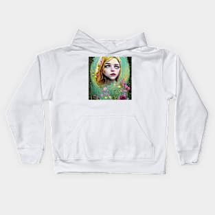 green-eyed girl Kids Hoodie